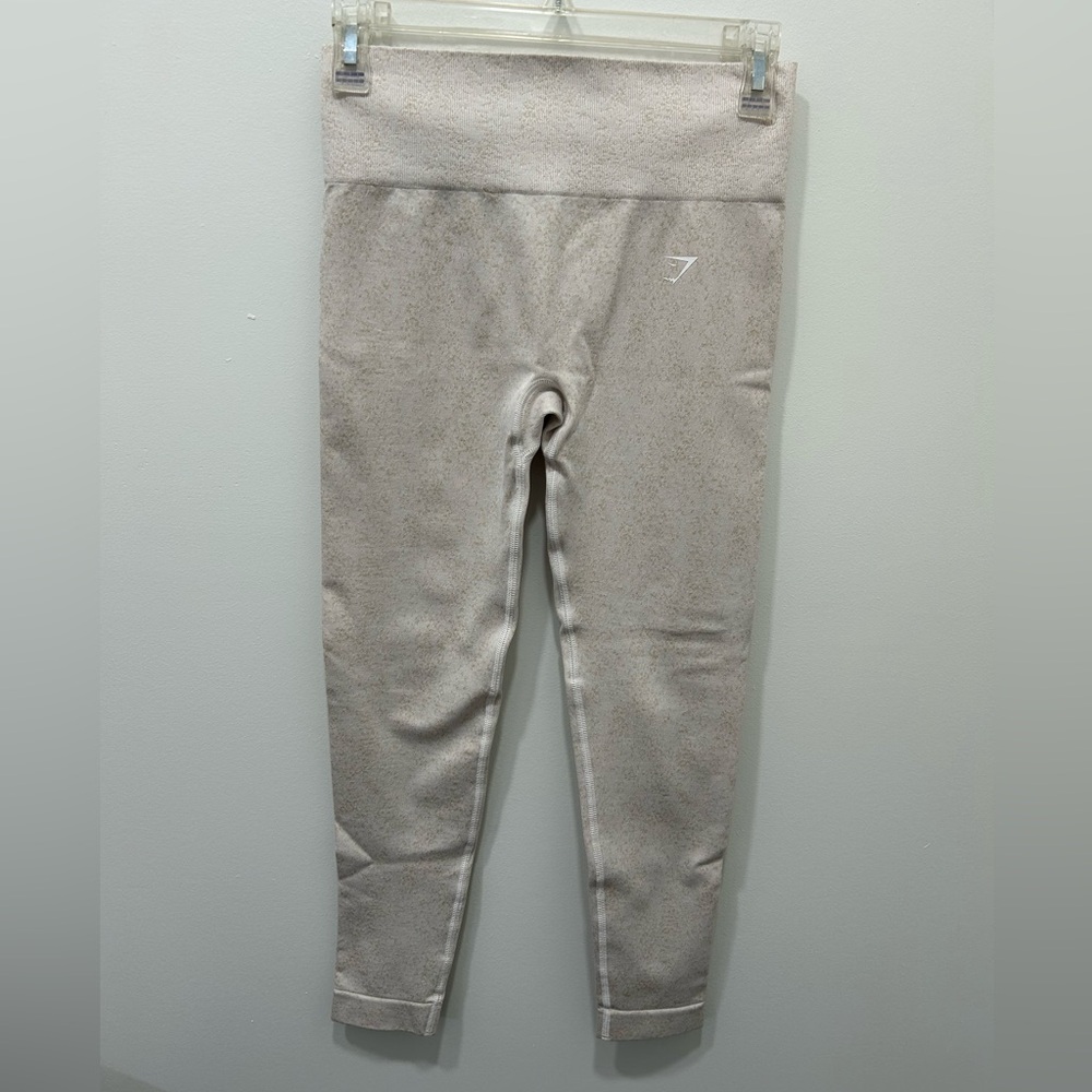 Gymshark Leggings Adapt Fleck Seamless Size Medium Beige Cream Gym Bike Yoga